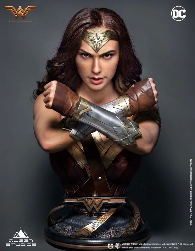 Estatua Busto Mulher Maravilha Wonder Woman Gal Gadot: DC Comics Escala 1/1 Lifesize - Queen Studios