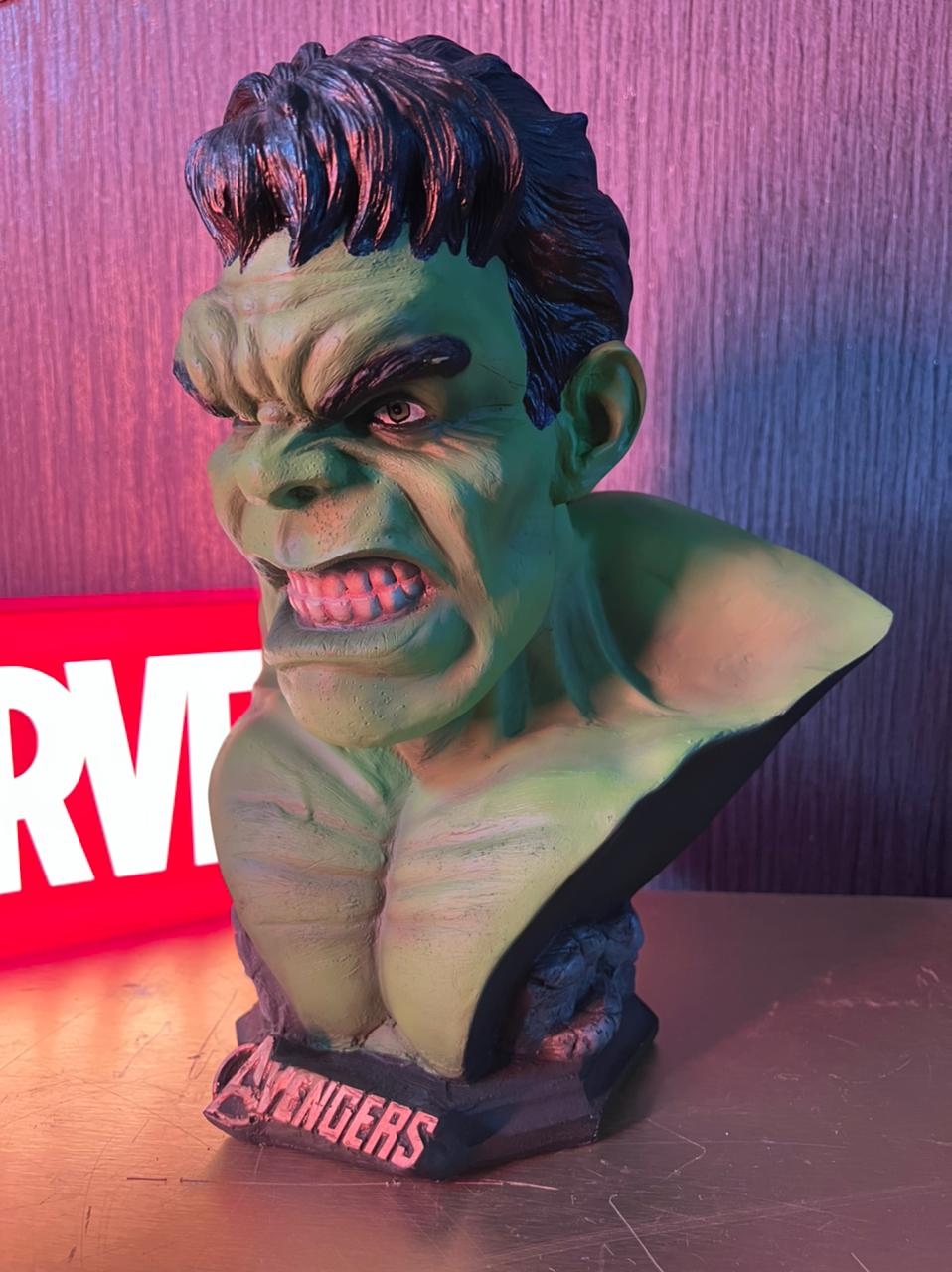 Estátua Busto O Incrivel Hulk: Os Vingadores The Avengers Grande 30 cm