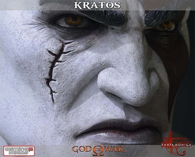 Estátua Bustos Kratos God Of War Life Size Bust Escala 1/1 - Gaming Heads 