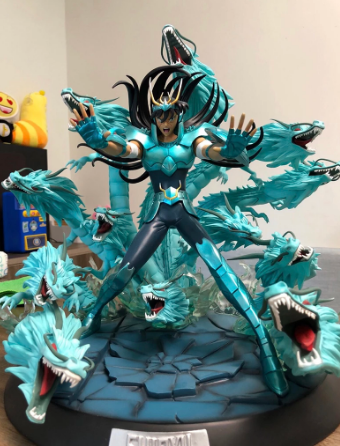 Estátua Colecionável Shiryu de Dragão: Cavaleiros do Zodíaco Anime Mangá - MKP