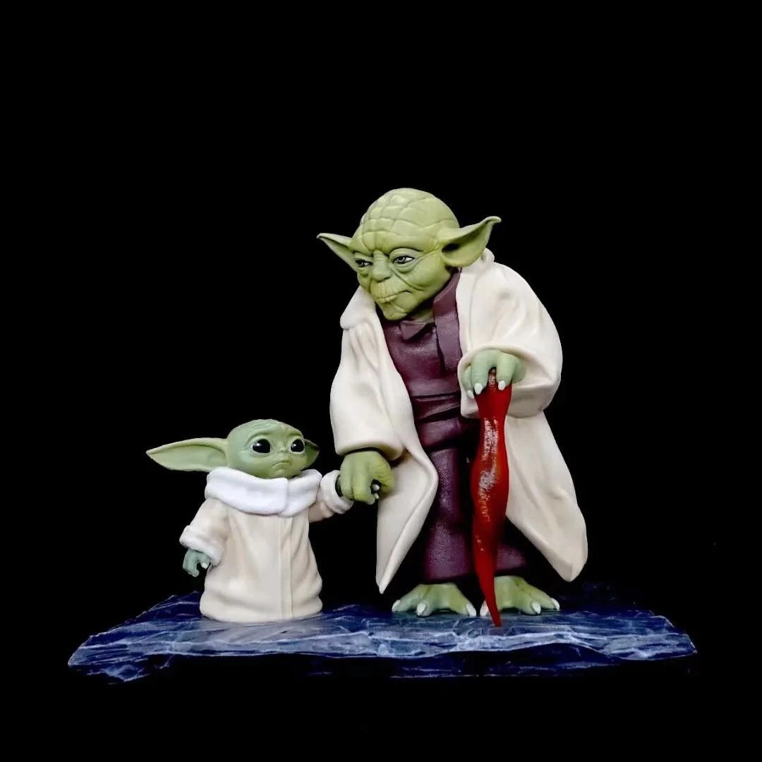 Estátua Mestre Yoda e Grogu Baby Yoda: Star Wars Disney 17cm