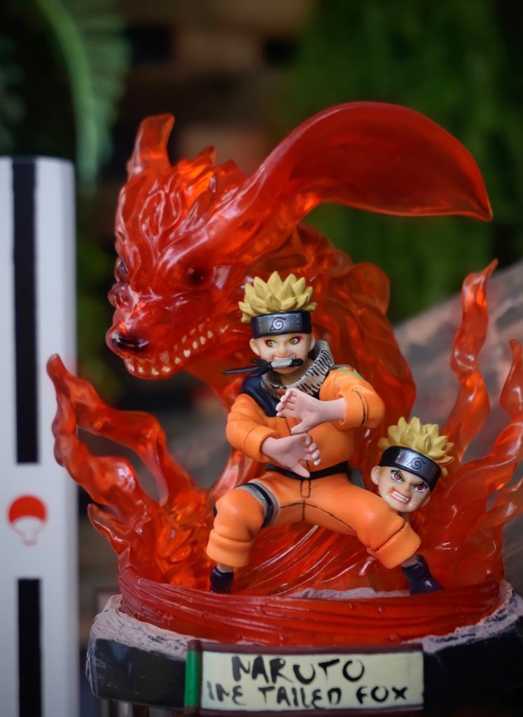 Estátua Naruto Uzumaki Raposa de Nove Caudas Nine Tailed Fox: Naruto Anime mangá