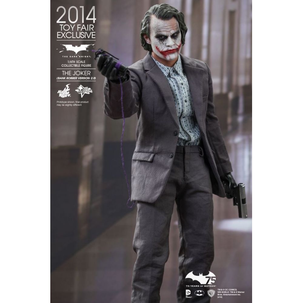 Action Figure Coringa (Joker) Bank Robber Version: Batman O Cavaleiro das Trevas (The Dark Knight) (Exclusivo Toy Fair 2014) Escala 1/6 (MMS079) - Hot Toys (USADO)