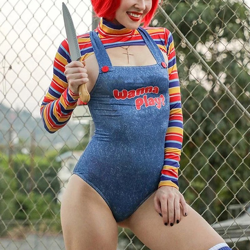 Fantasia Feminina Adulta Chucky Wanna Play?: O Brinquedo Assassino Child's Play - MKP