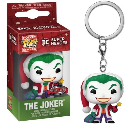 Funko Pop! Chaveiro Keychain Joker Holiday Natal Natal Christmas: DC Comics Edição Especial Special Edition - Funko