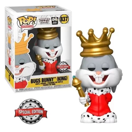 Funko Pop! Pernalonga Rei Bugs Bunny King: Looney Tunes 80 Anos Edição Especial #837 - Funko