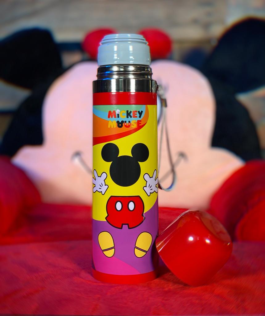 Garrafa Térmica Aço Inox Mickey Mouse 90 anos Colorida: Mickey e Minnie Mouse  (500ml) - Disney