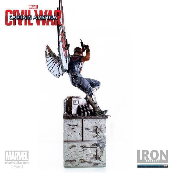 Estátua Falcão (Falcon): Capitão América: Guerra Civil Legacy Réplica Escala 1/4 - Iron Studios - CD