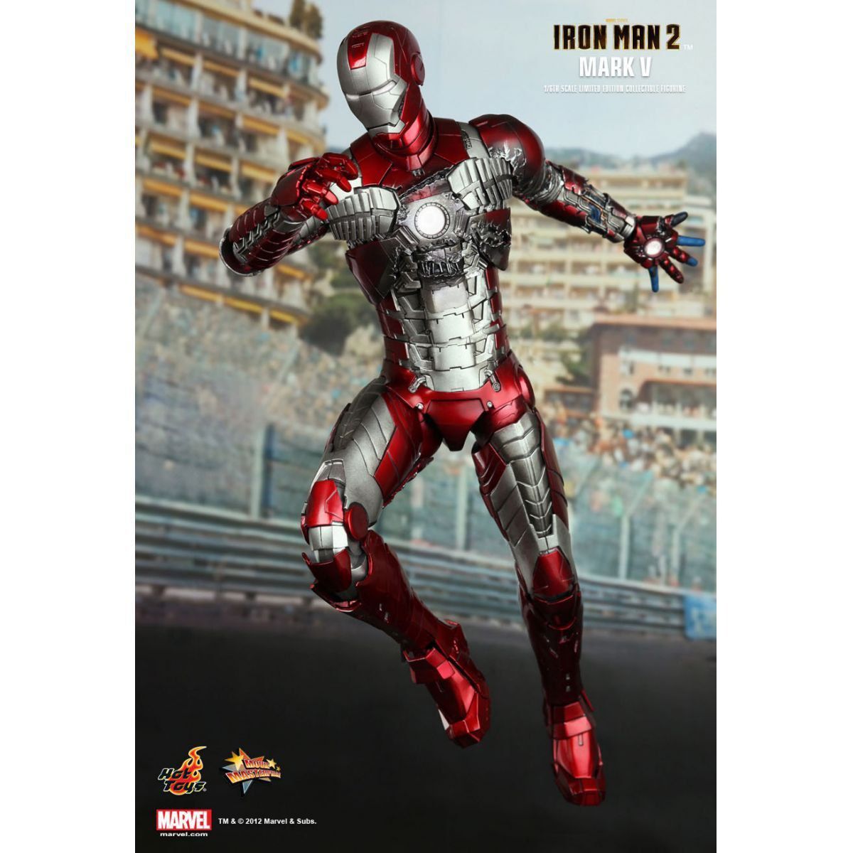 Action Figure Homem de Ferro (Iron Man) Mark V: Homem de Ferro 2 (Iron Man 2) Escala 1/6 (MMS145) - Hot Toys