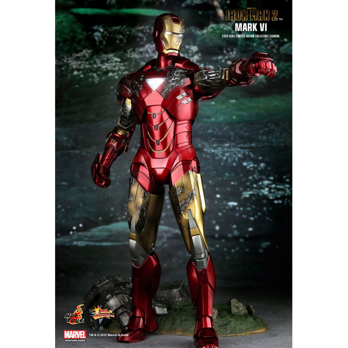 Action Figure Homem de Ferro (Iron Man) Mark VI: Homem de Ferro 2 (Iron Man 2) MMS132 (Escala 1/6) - Hot Toys - CDL