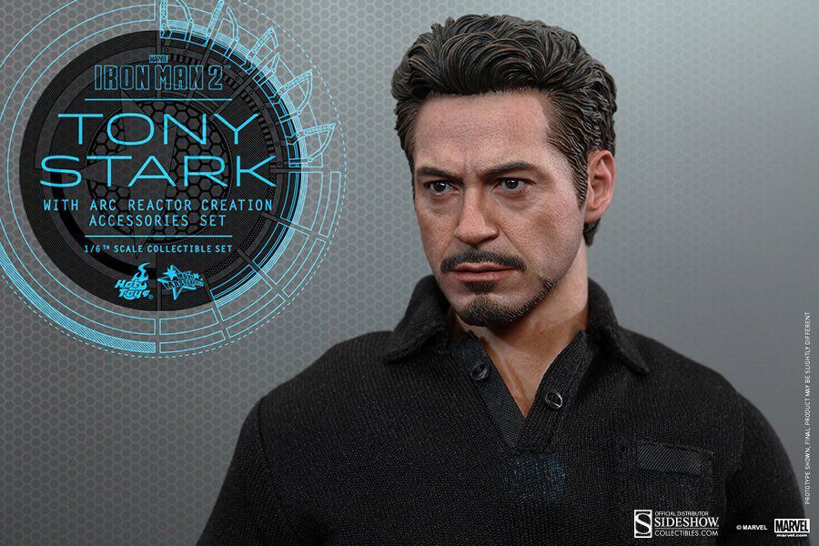 Boneco Tony Stark (With Arc Reactor Creation Accessories): Homem de Ferro 2 (Iron Man 2) Escala 1/6 (MMS273) - Hot Toys - CG