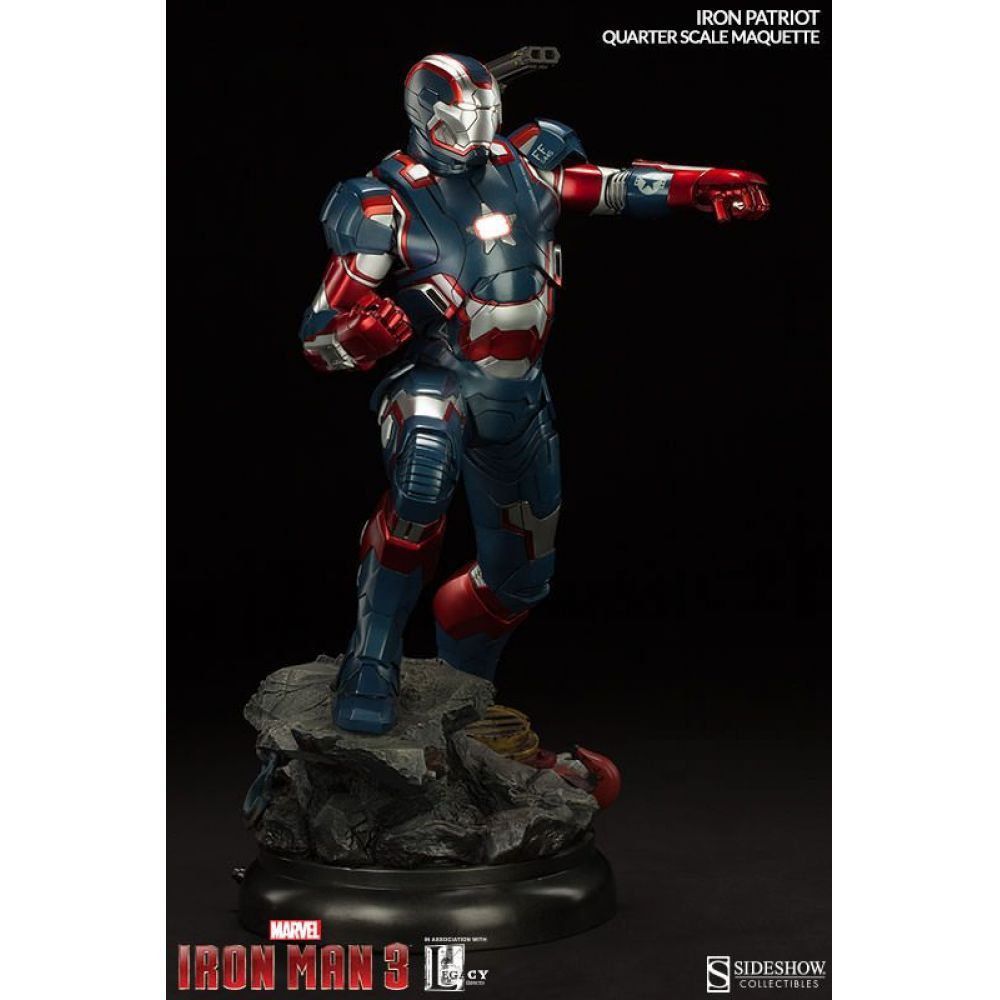 Estátua Patriota de Ferro (Iron Patriot): Homem de Ferro 3 (Iron Man 3) Maquette Escala 1/4 - Sideshow 