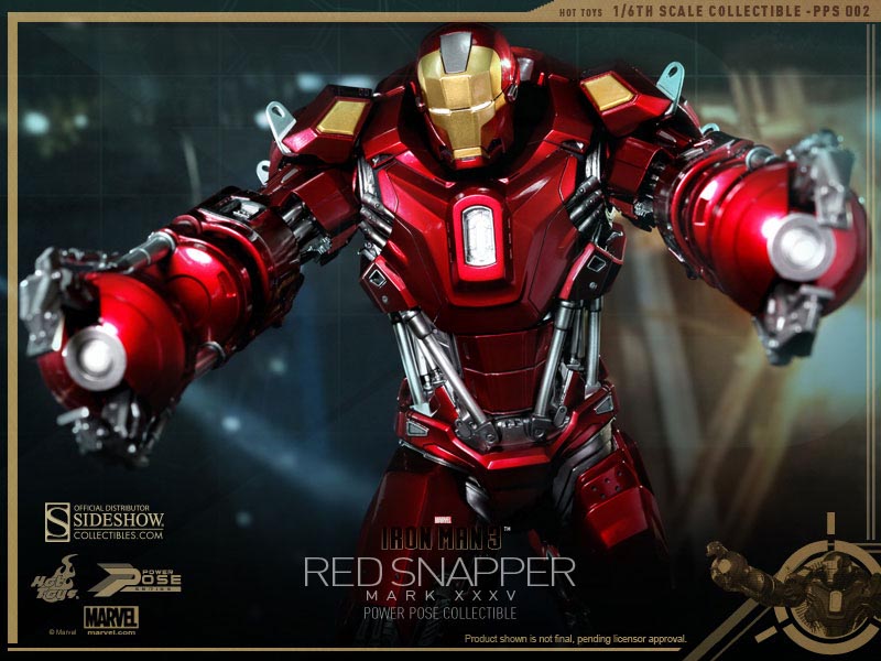 Action Figure Homem de Ferro (Iron Man): Homem de Ferro 3 (Iron Man 3)  (Red Snapper) (Mark XXXV) (Escala 1/6) - Hot Toy