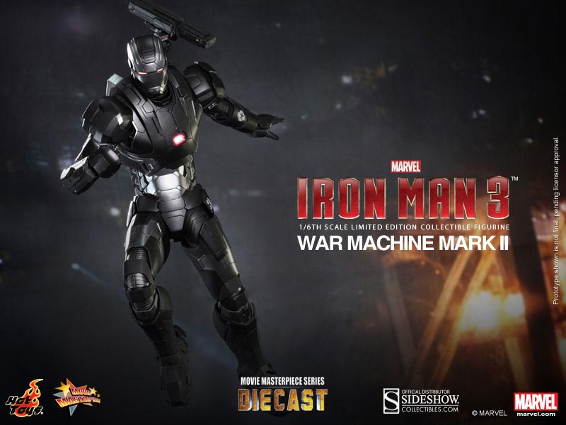 Action Figure War Machine Máquina de Combate (Mark II): Homem de Ferro 3 (Iron Man 3) Escala 1/6 (MMS198D03) DieCast - Hot Toys