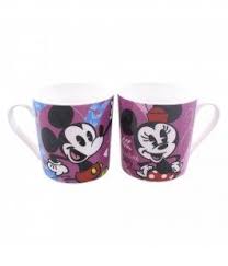 Kit Canecas Mickey e Minnie "Love"  Porcelana - Disney