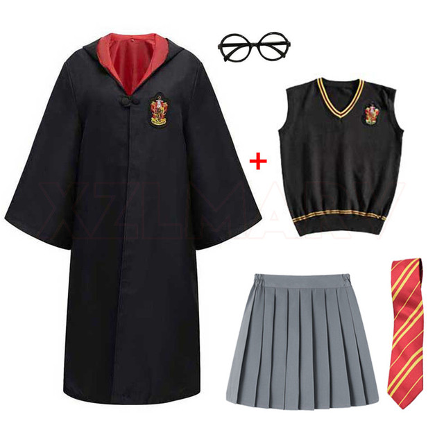 Kit Capa Uniforme Completo Infantil Grifinória Gryffindor Hogwards: Harry Potter  Fantasia Cosplay Tamanho Único - MKP