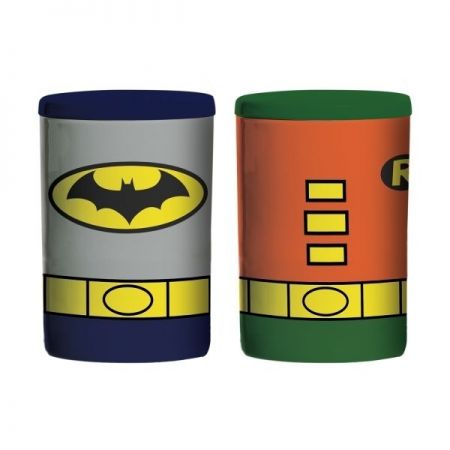 Kit com 2 Potes de Cerâmica Batman & Robin - Dc Comics