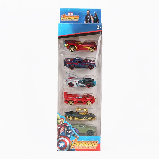 Kit Com 6 Carros Brinquedo Carrinho: Vingadores Avengers Marvel - MKP