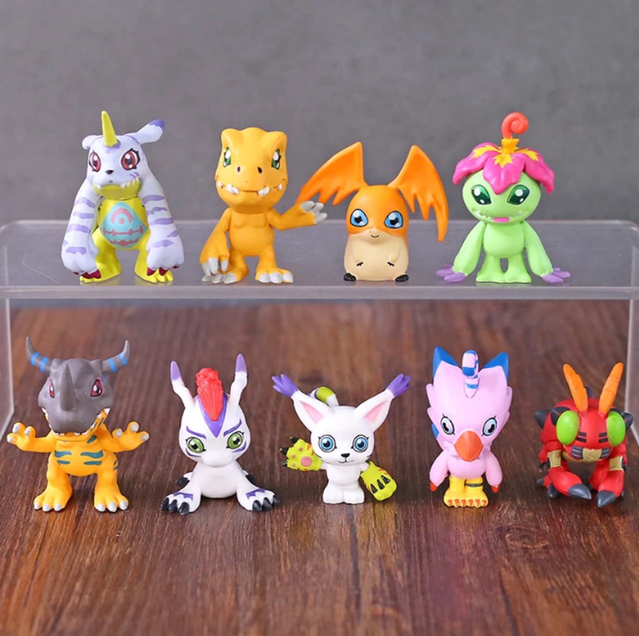 Kit com 9 Miniaturas Colecionáveis Digimons: Digimon Adventure Anime Mangá - EV