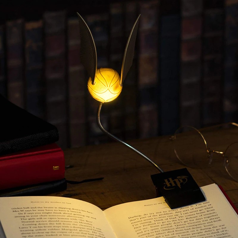 Luminária/Abajur De Leitura 3D Pomo de Ouro: Harry Potter