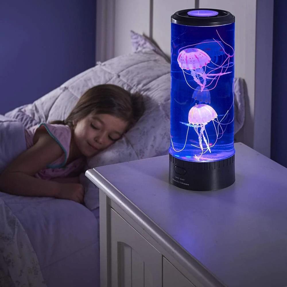 Lúminaria Led RGB Aquário Night Light com Jellyfish Água Viva com Controle