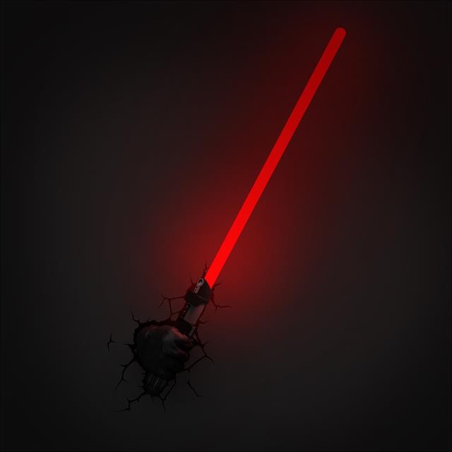 Luminária Star Wars Mão com Sabre Darth Vader - 3D ligtht FX