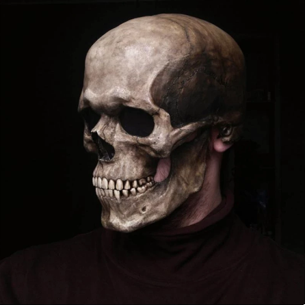 Máscara de Látex Caveira Mandíbula Móvel Terror Halloween