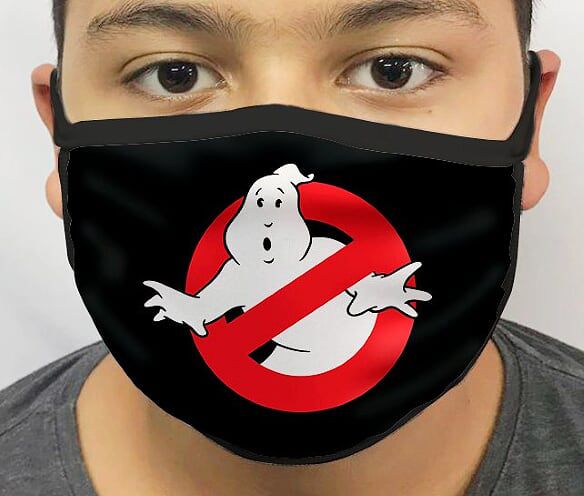 Máscara de Tecido Personalizada Caça-Fantasmas Lavável Reutilizável