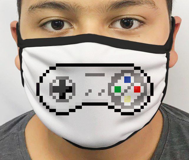 Máscara de Tecido Personalizada Controle Nintendo Reutilizável - EV
