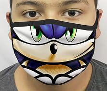 Máscara de Tecido Personalizada Sonic Reutilizável - EV
