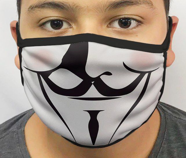 Máscara de Tecido Personalizada V de Vingança Reutilizável - EV