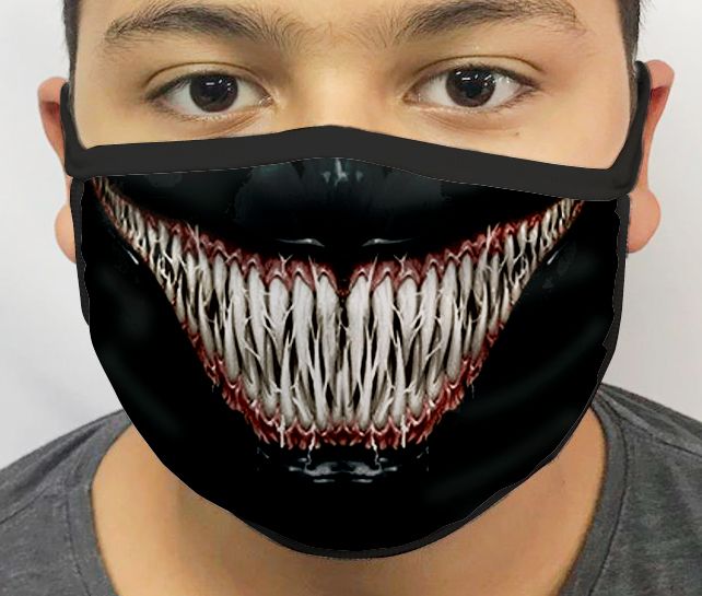 Máscara de Tecido Personalizada Sorriso Simbionte Lavável Reutilizável - EV