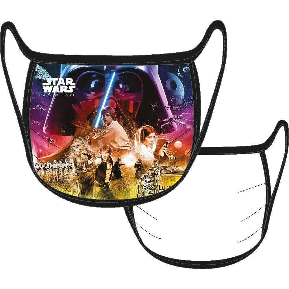 Máscara Tripla Camada Tecido Personalizada Geek Adulto Uma Nova Esperança: Star Wars Reutilizável Prime Oficial Disney