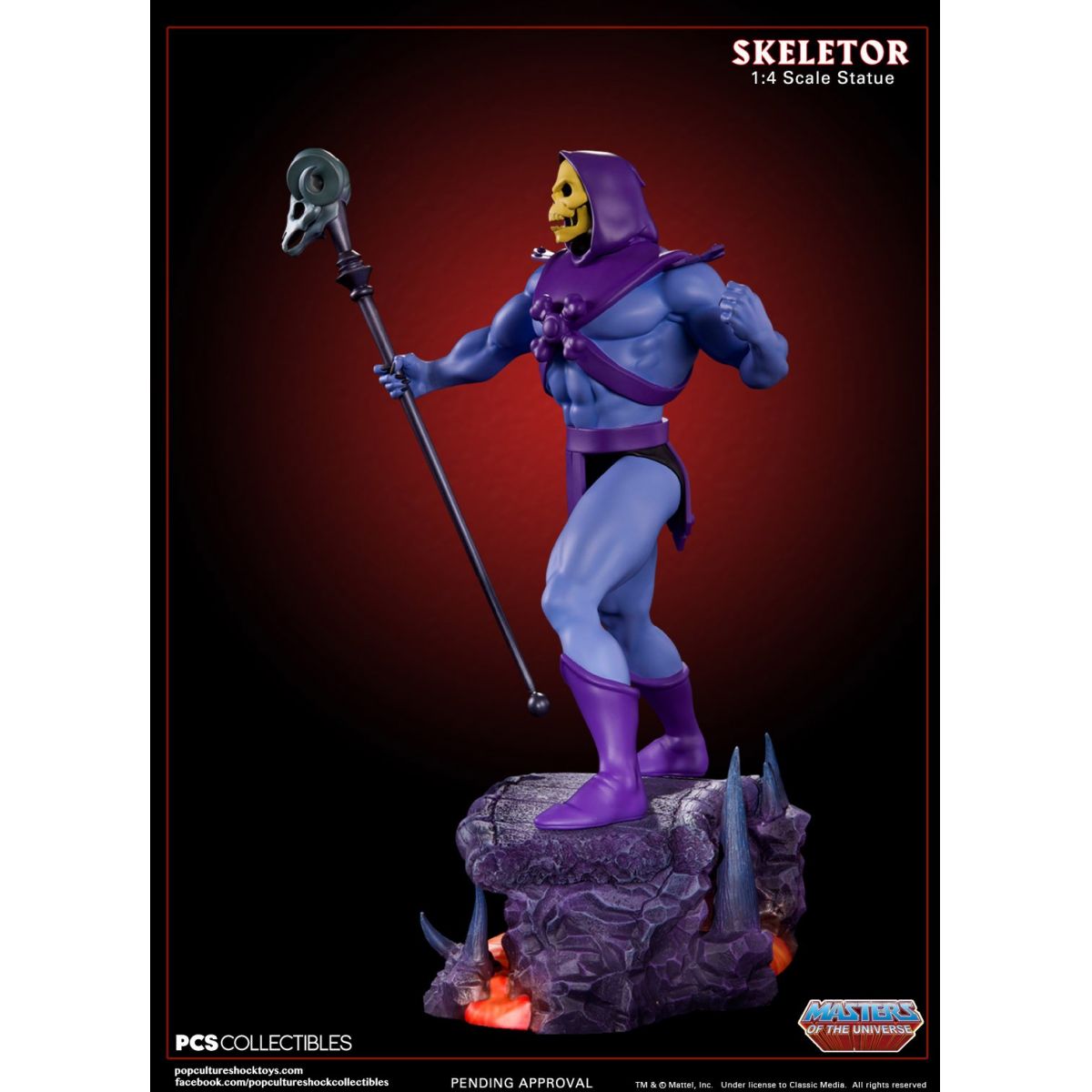 Estátua Skeletor / Esqueleto: Masters of the Universe: Escala 1/4 - Pop Culture Shock 