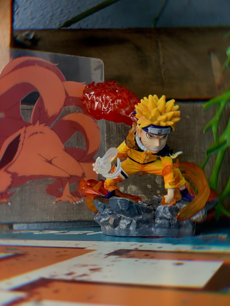 Mini Estátua Colecionável Naruto Uzumaki Manto Chakra Da Raposa Uma Calda Rasengan: Naruto Clássico 13 cm - Anime Mangá - MKP