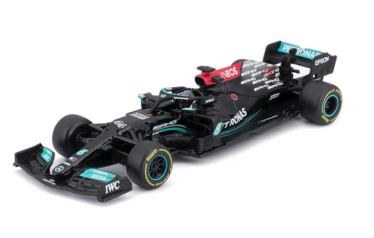Miniatura Colecionável Carro Lewis Hamilton Numero 44 Mercedes Racing F1 W12E Amg Petronas 2021 Fórmula 1 1/43 Bburago - MKP