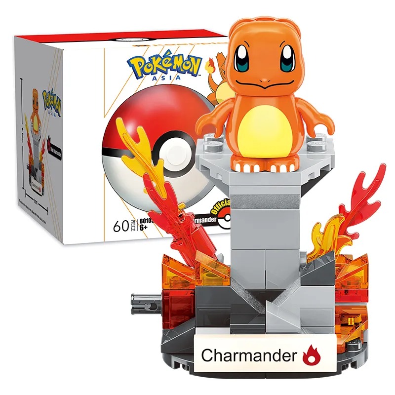 Model Kit Build Mini Pokémon: Charmander Anime Mangá 60 Peças Compatível com LEGO Black Friday - MKP