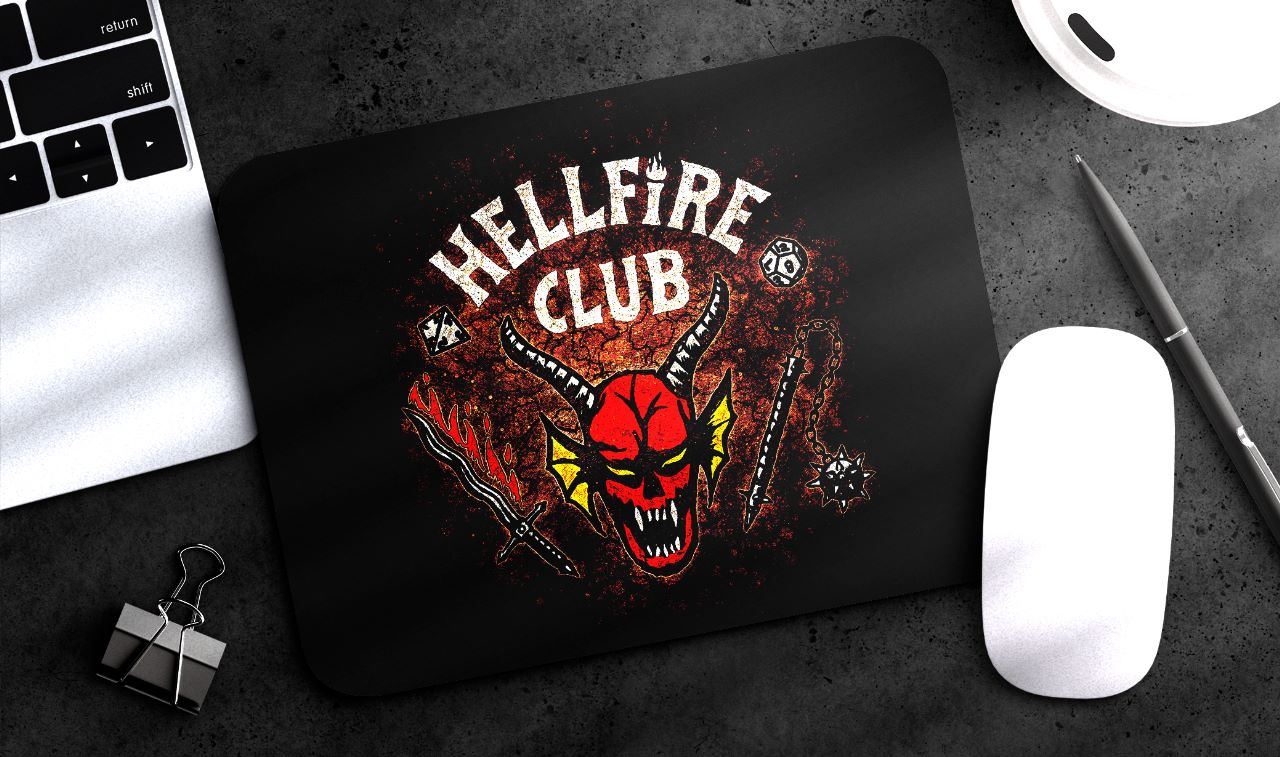 Mousepad: Hellfire Club Preto: Hellfire Club Strenger Things Netflix