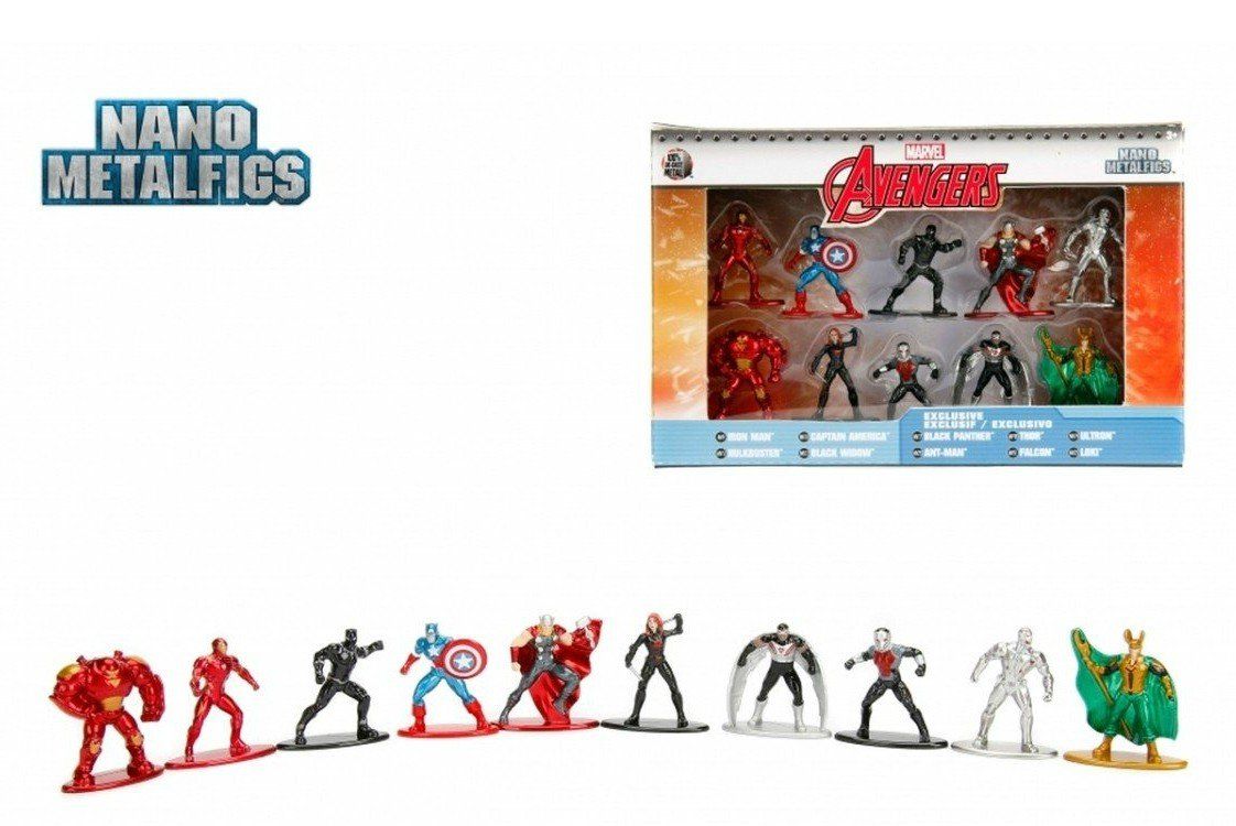 Nano Metalfigs: Vingadores (Avengers): Marvel (Set de 10) - Jada Toys