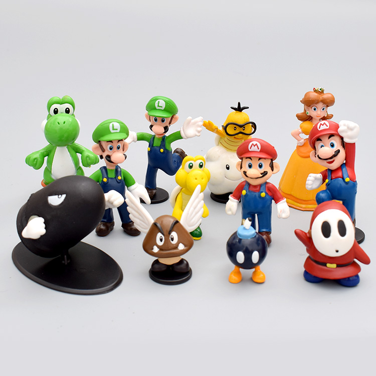 Pack com 18 Mini Estátuas Super Mario World Special Collection