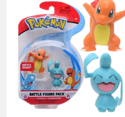Pack com 2 Figuras de Batalha Charmander e Wynaut : Pokémon - Anime Mangá - Sunny