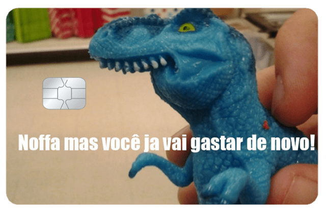 Película Adesiva Geek Cartão de Crédito e Débito  MEME Dinossauro Noffa