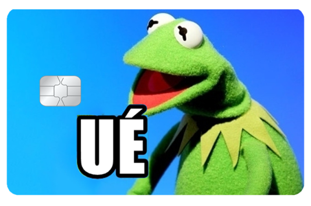 Película Adesiva Geek Cartão de Crédito e Débito MEME UÉ Kermit O Sapo Caco Os Muppets