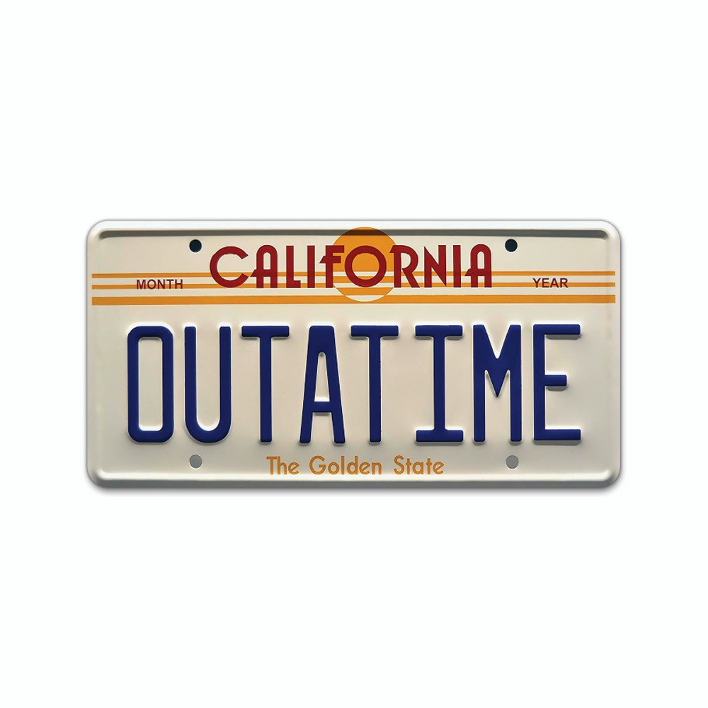 Placa de Carro: California " Outatime '' The  Golden State - EV