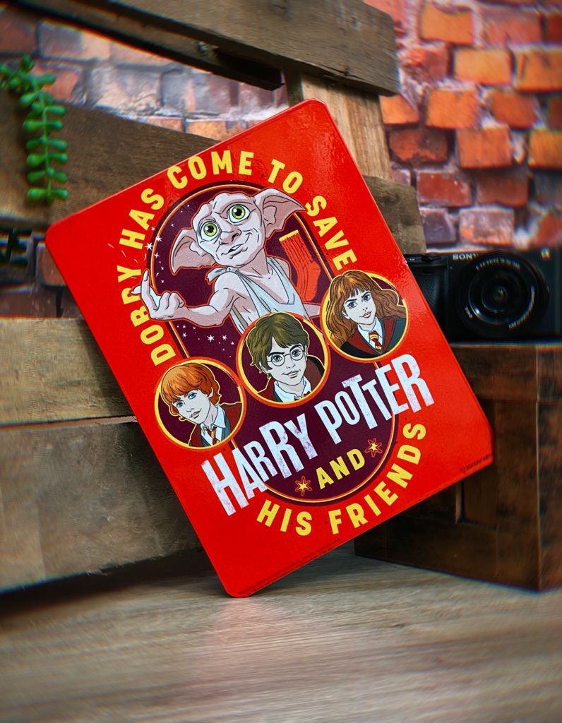 Placa Decorativa de Metal Dobby Veio Para Salvar Harry Potter - Zona Criativa