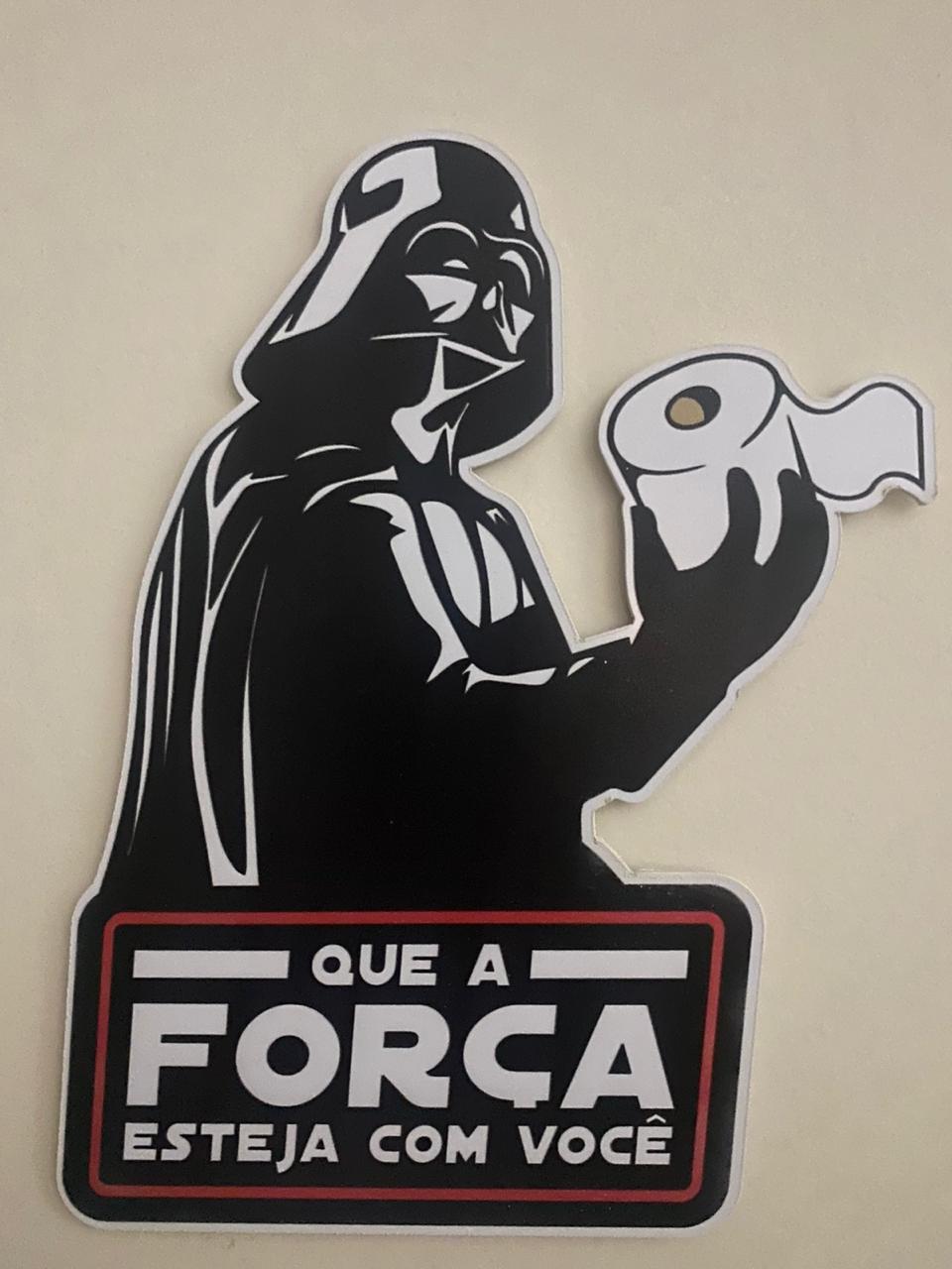 Placa Decorativa Darth Vader "Que a Força esteja com você" - Star Wars
