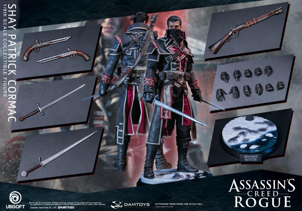 PRÉ VENDA: Action Figure Shay Patrick Cormac: Assassin's Creed Rogue (Escala 1/6) Boneco Colecionável - Damtoys