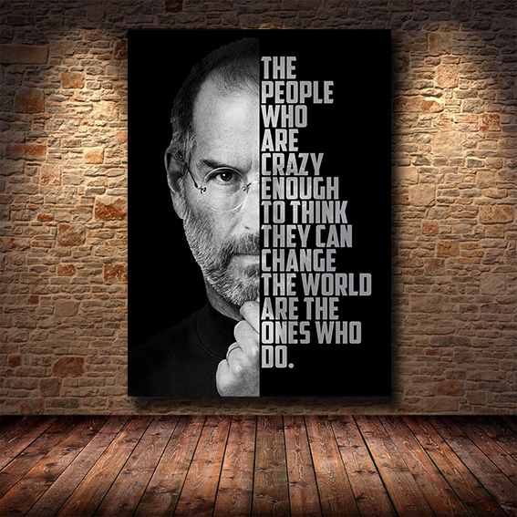 Quadro Canvas Sem Moldura 60x80 The People Who Are Crazy Enough To Think: Steve Jobs - MKP