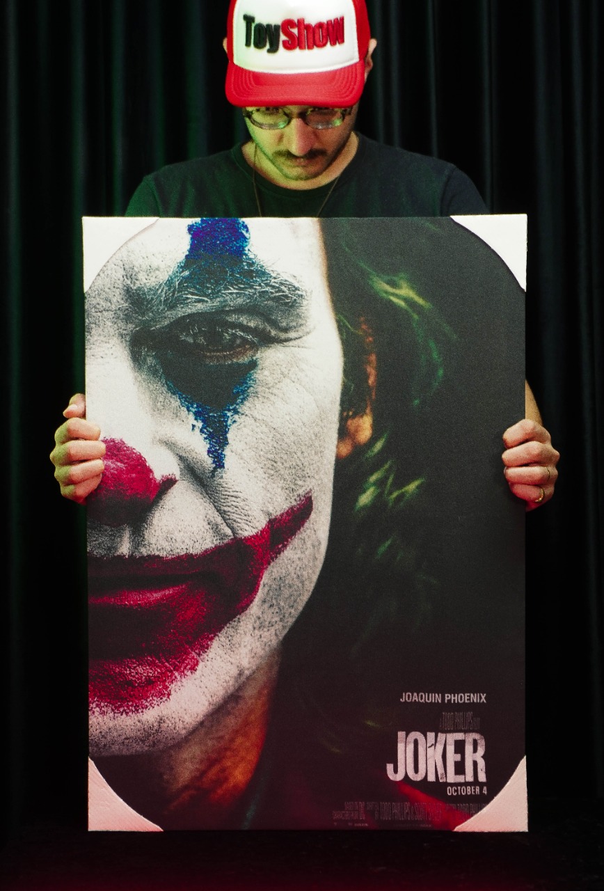 Quadro Canvas Tela de Tecido Poster Capa Coringa Joker Joaquin Phoenix DC Comics 70x50 cm