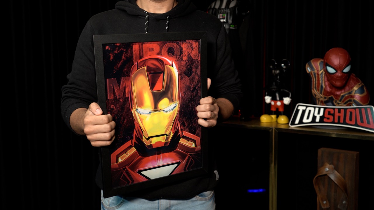 Quadro Com Moldura 3D Lenticular Tony Stark Homem de Ferro Iron Man: Marvel Comics 40x30
